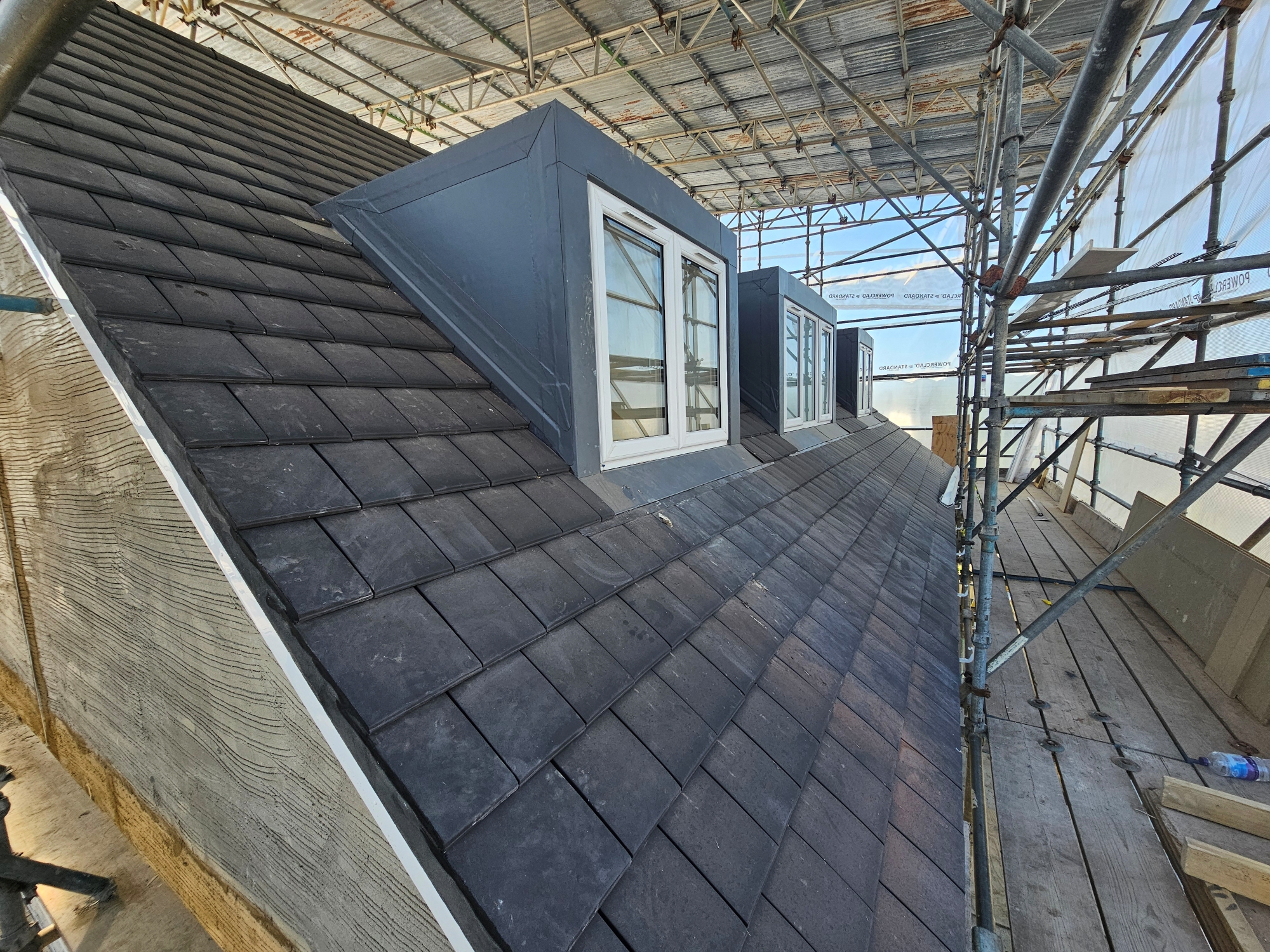 Roof construction project in Jersey